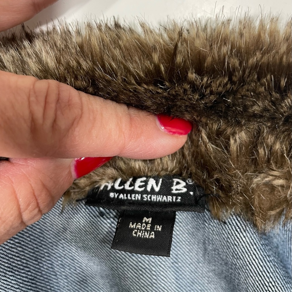 Women’s denim Jean jacket with faux fur Size M - Picture 5 of 10